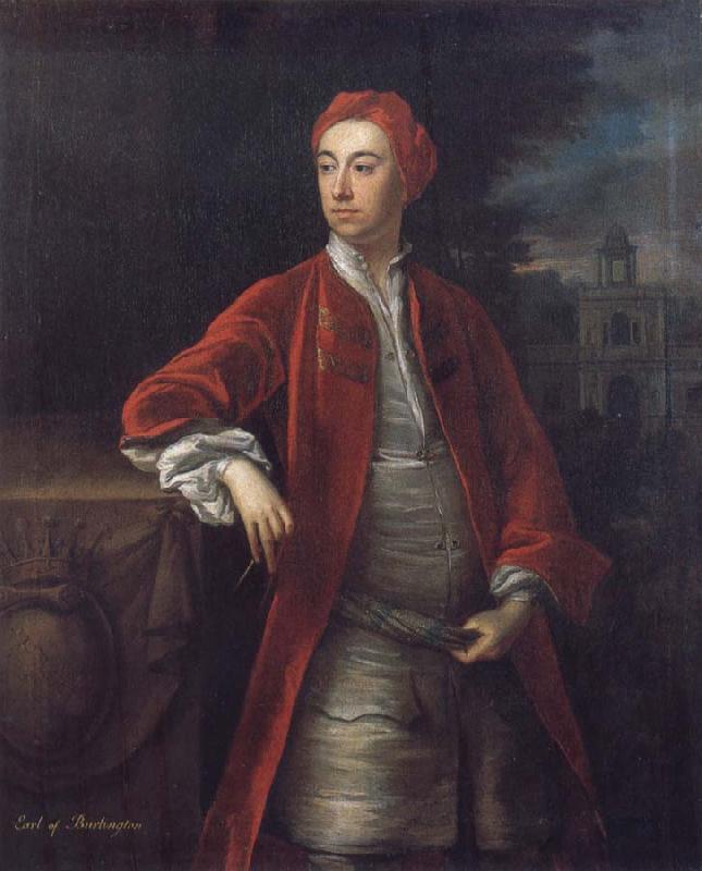 Jonathan Richardson Richard Boyle 3rd Earl of Burlington,with the Bagnio at Chiswick House,Middlesex oil painting picture